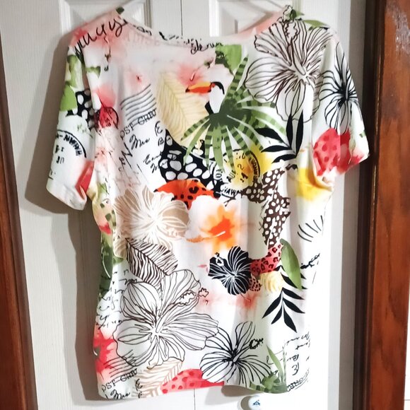 Christopher & Banks Dreaming of Paradise Shirt - Petite Large - Picture 3 of 5